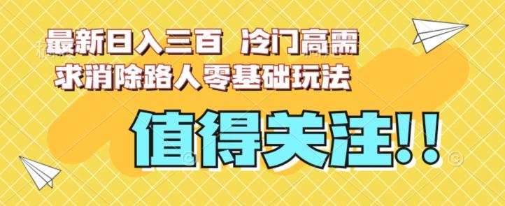 最新日入三百，冷门高需求消除路人零基础玩法【揭秘】-泡泡网赚