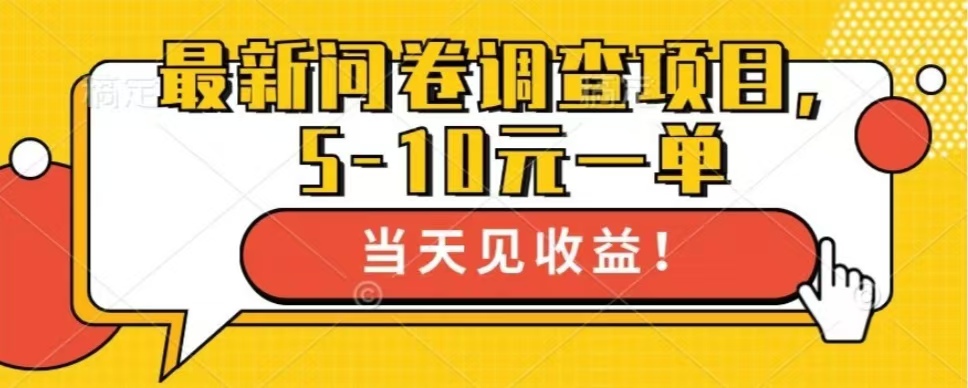 最新问卷调查项目，单日零撸100＋-泡泡网赚