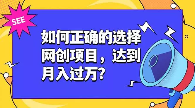 如何正确的选择网创项目，达到月入过万？，本课程教你正确选择项目。-泡泡网赚