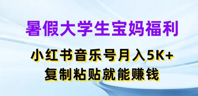 暑假大学生宝妈福利，小红书音乐号月入5000+，复制粘贴就能赚钱【揭秘】-泡泡网赚