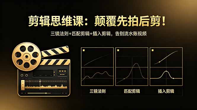 剪辑思维课：颠覆先拍后剪！三镜法则+匹配剪辑+插入剪辑，告别流水账视频-泡泡网赚