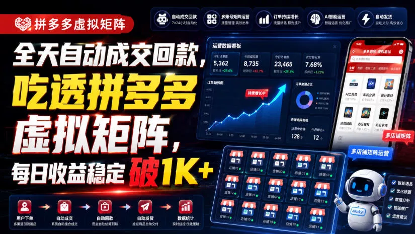 全天自动成交回款，吃透拼多多虚拟矩阵，每日收益稳定破1K+【揭秘】-泡泡网赚