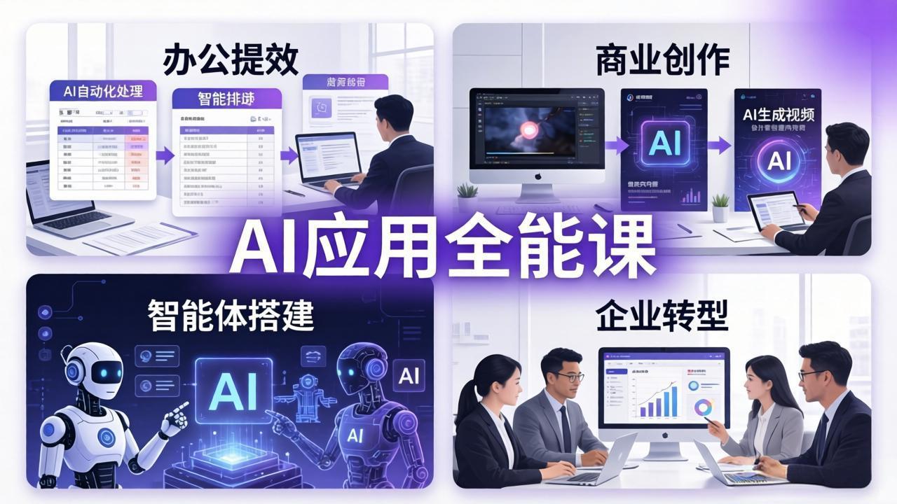 AIGC 应用师全能课-更新：办公提效、商业创作、智能体搭建、企业转型，一站式学会AI应用-泡泡网赚