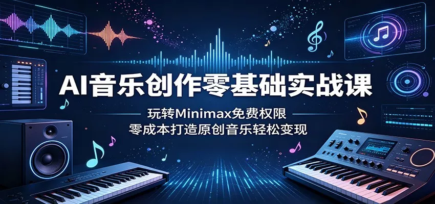 AI音乐创作零基础实战课：玩转Minimax免费权限，零成本打造原创音乐轻松变现-泡泡网赚