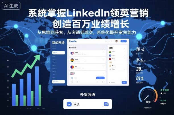 系统掌握LinkedIn领英营销，创造百万业绩增长，从思维到获客，从沟通到成交，系统化提升外贸能力-泡泡网赚