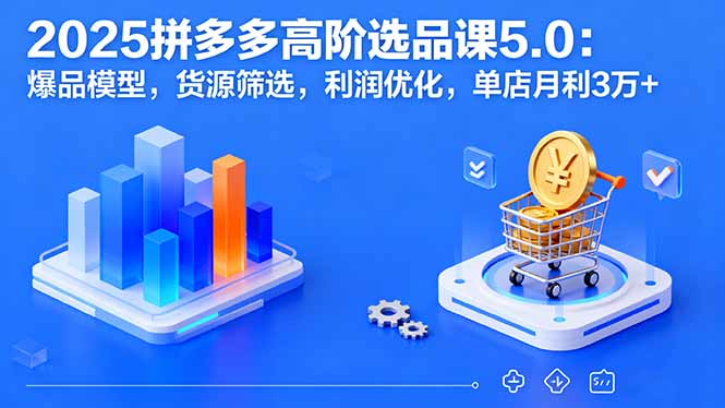 2025拼多多高阶选品课5.0：爆品模型，货源筛选，利润优化，单店月利3万+-泡泡网赚