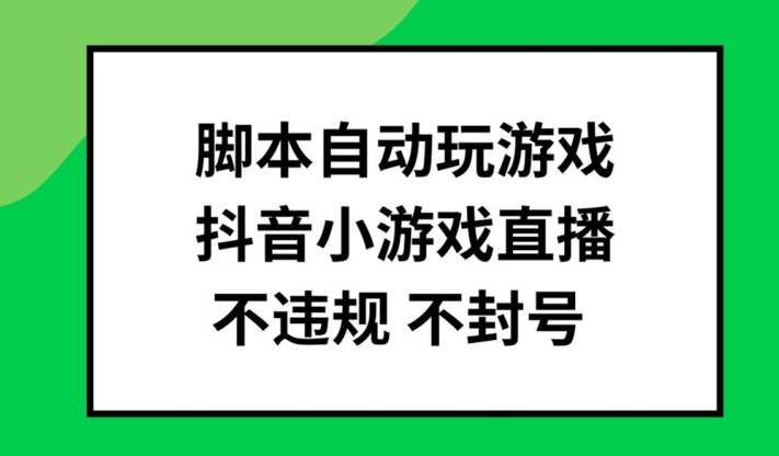 脚本自动玩游戏，抖音小游戏直播，不违规不封号可批量做【揭秘】-泡泡网赚