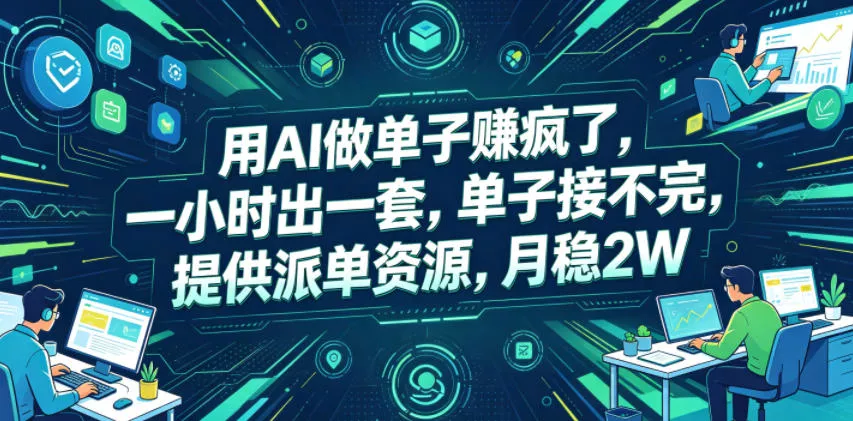 用AI做单子賺疯了，一小时出一套，单子接不完，提供派单资源，月稳2W【揭秘】-泡泡网赚