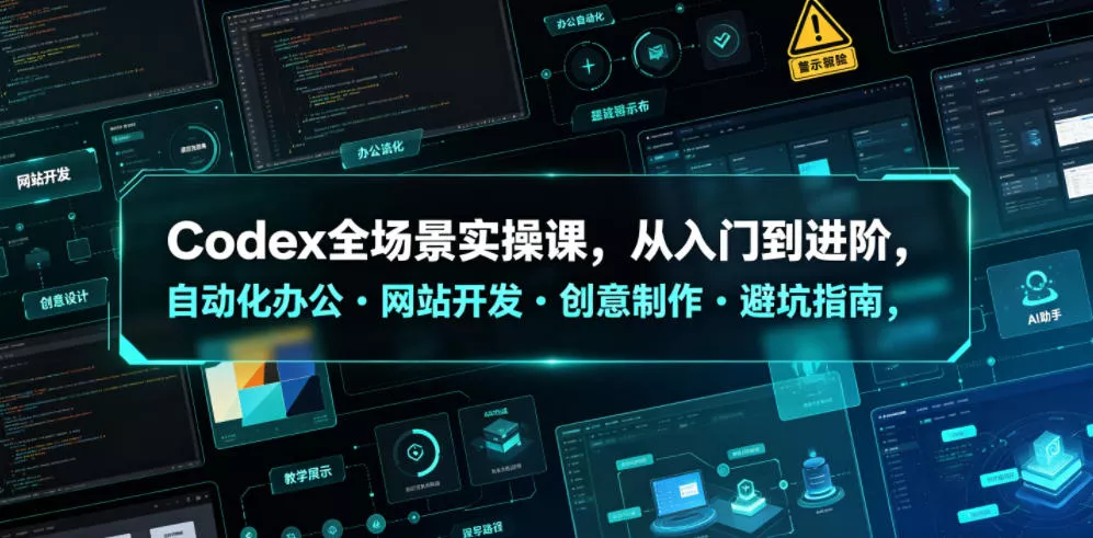 Codex全场景实操课，从入门到进阶，自动化办公・网站开发・创意制作・避坑指南，全流程教学-泡泡网赚