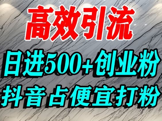 怎么打创业粉？抖音利用占便宜心理引流创业粉，单人日引500+精准流量-泡泡网赚