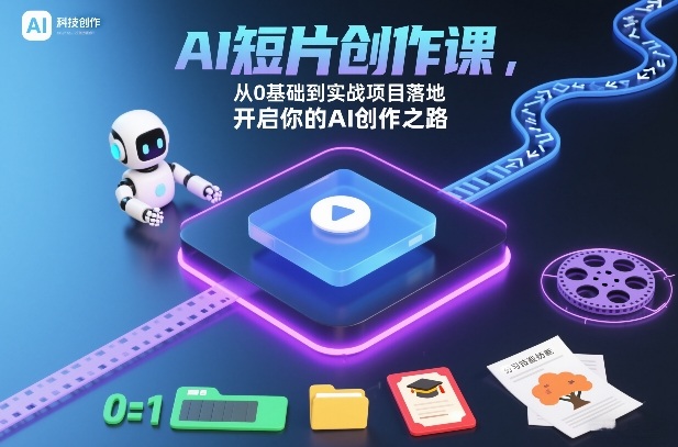 AI短片创作课，从0基础到实战项目落地，开启你的AI创作之路(更新)-泡泡网赚