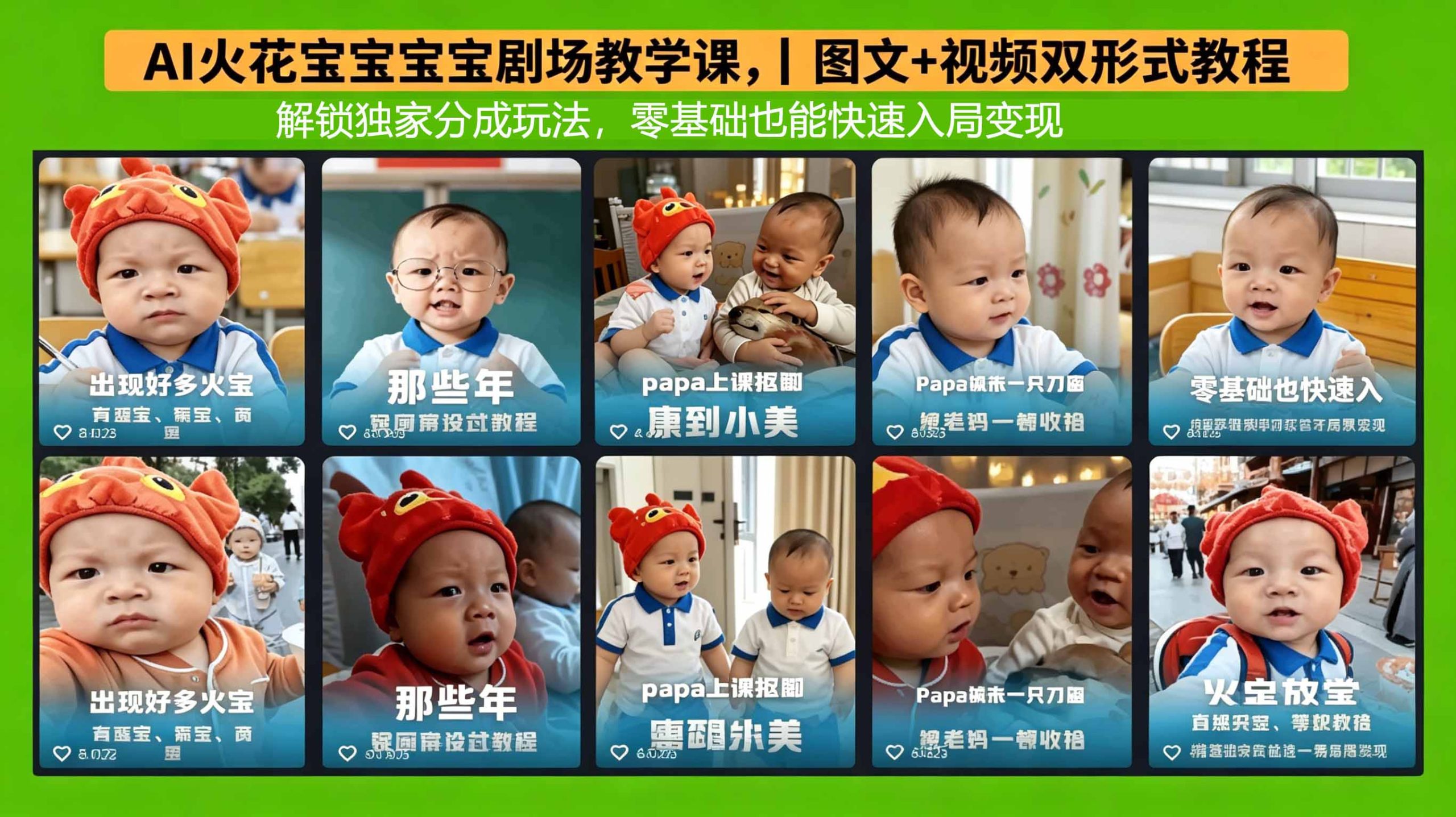 AI火花宝宝宝宝剧场教学课，图文+视频双形式教程，解锁独家分成玩法，零基础也能快速入局变现-泡泡网赚