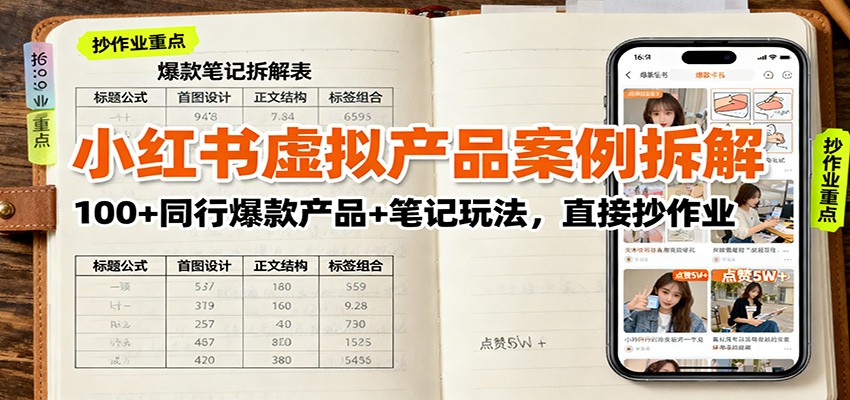 小红书虚拟产品案例拆解：100+同行爆款产品+笔记玩法，直接抄作业-泡泡网赚