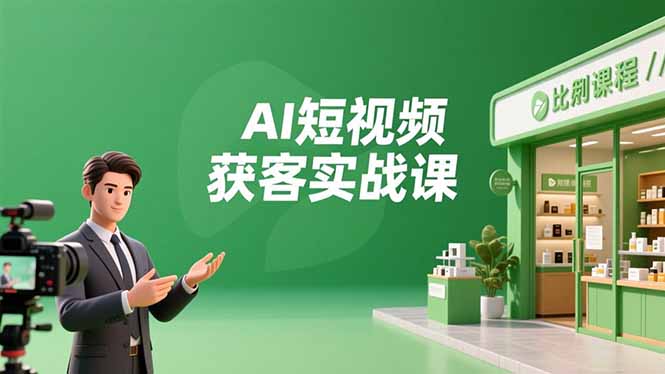 AI短视频获客实战课，数字人创作、实体行业应用、精准引流，30天获取客源月入6万+-泡泡网赚