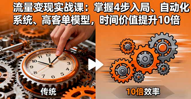 流量变现实战课：掌握4步入局、自动化系统、高客单模型，时间价值提升10倍-泡泡网赚