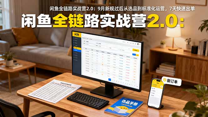闲鱼全链路实战营2.0：9月新规过后从选品到标准化运营，7天快速出单-泡泡网赚