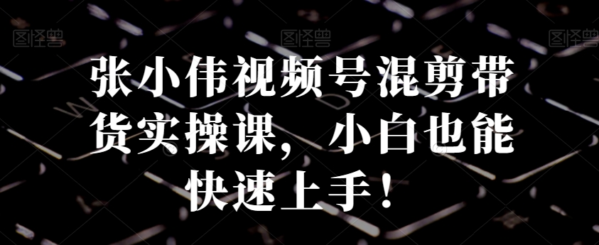 张小伟视频号混剪带货实操课，小白也能快速上手！-泡泡网赚