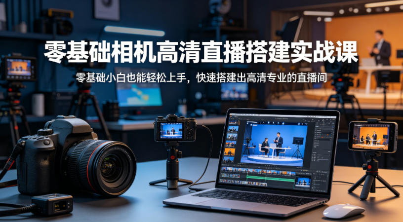 零基础相机高清直播间搭建实战课，小白也能轻松上手，快速搭建出高清专业的直播间-泡泡网赚