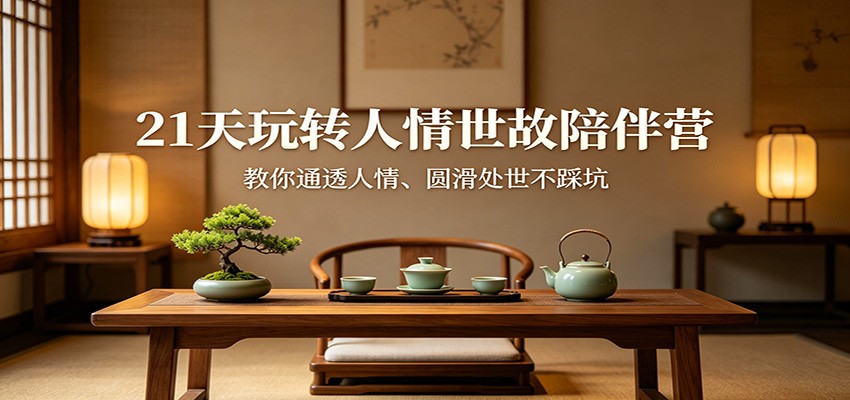 21天玩转人情世故陪伴营：教你通透人情、圆滑处世不踩坑-泡泡网赚
