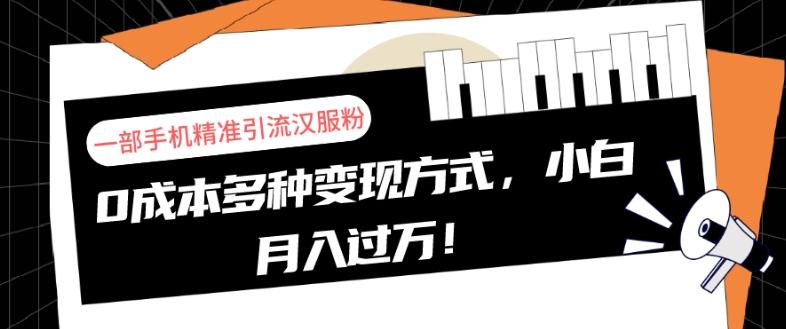 一部手机精准引流汉服粉，0成本多种变现方式，小白月入过万！-泡泡网赚