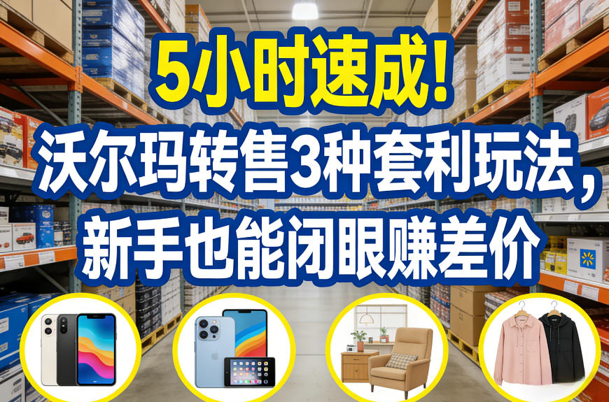 5小时速成！沃尔玛转售3种套利玩法，新手也能闭眼賺差价-泡泡网赚