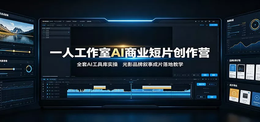 一人工作室AI商业短片创作营：全套AI工具库实操，光影品牌叙事成片落地教学-泡泡网赚
