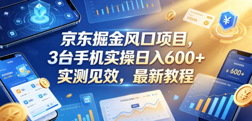 京东掘金风口项目，3台手机实操日入600+，实测见效，最新教程【揭秘】-泡泡网赚