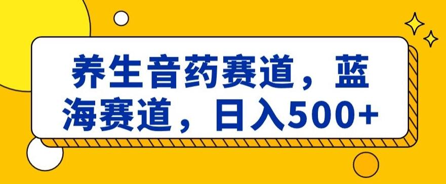 养生音药赛道，蓝海赛道，日入500+【揭秘】-泡泡网赚