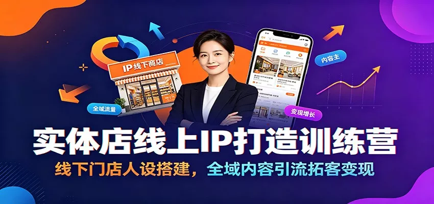 实体店线上IP打造训练营：线下门店人设搭建，全域内容引流拓客变现-泡泡网赚