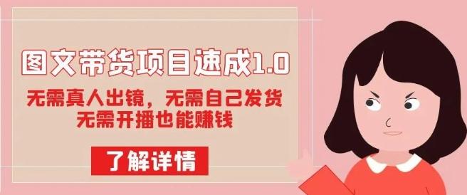 图文带货项目速成1.0：无需真人出镜，无需开播也能赚钱！-泡泡网赚