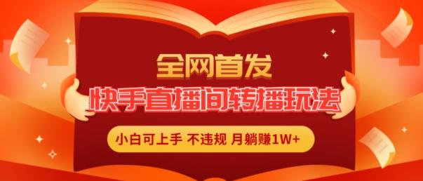 全网首发，快手直播间转播玩法简单躺赚，真正的全无人直播，小白轻松上手月入1W+【揭秘】-泡泡网赚