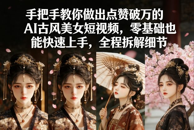 手把手教你做出点赞破万的AI古风美女短视频，零基础也能快速上手，全程拆解细节-泡泡网赚