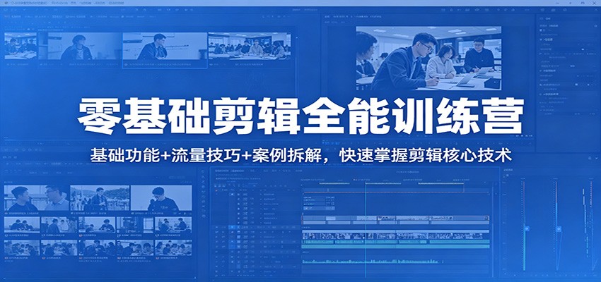 零基础剪辑全能训练营：基础功能+流量技巧+案例拆解，快速掌握剪辑核心技术-泡泡网赚