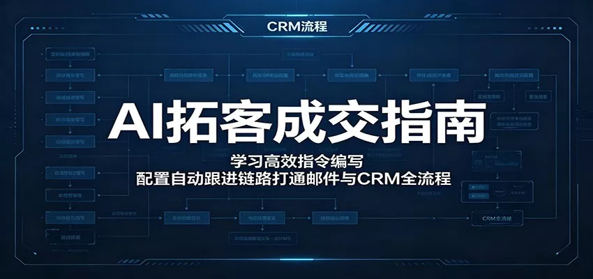 AI拓客成交指南:学习高效指令编写,配置自动跟进链路打通邮件与CRM全流程-泡泡网赚