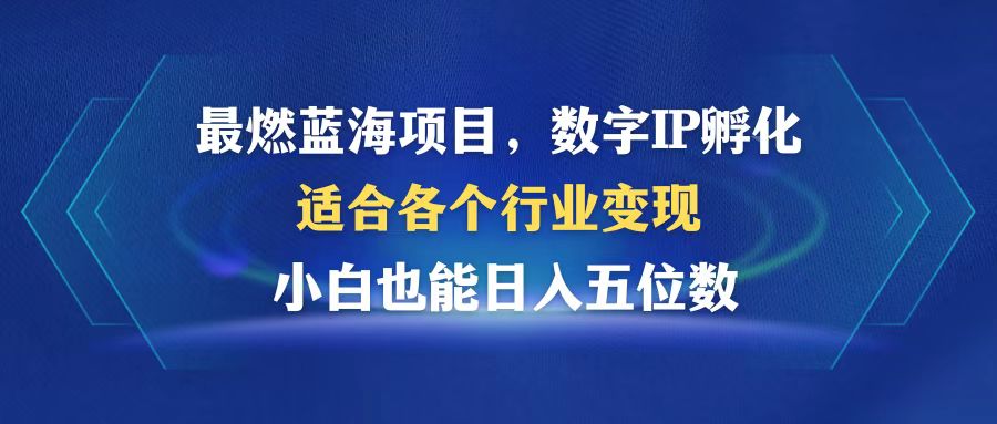 最燃蓝海项目  数字IP孵化  适合各个行业变现  小白也能日入5位数-泡泡网赚