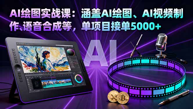 AI绘图实战课：涵盖AI绘图、AI视频制作、语音合成等，单项目接单5000+-泡泡网赚