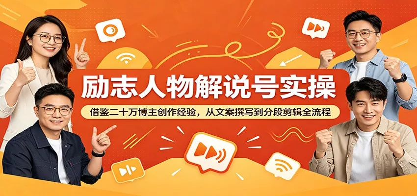 励志人物解说号实操：借鉴二十万博主创作经验，从文案撰写到分段剪辑全流程-泡泡网赚