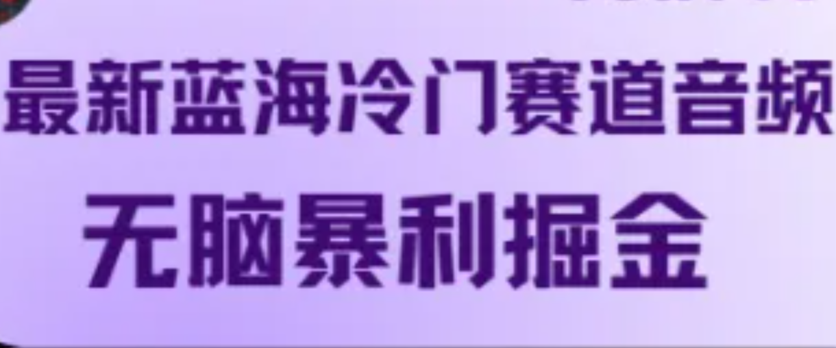 最新蓝海冷门赛道音频，无脑暴利掘金-泡泡网赚