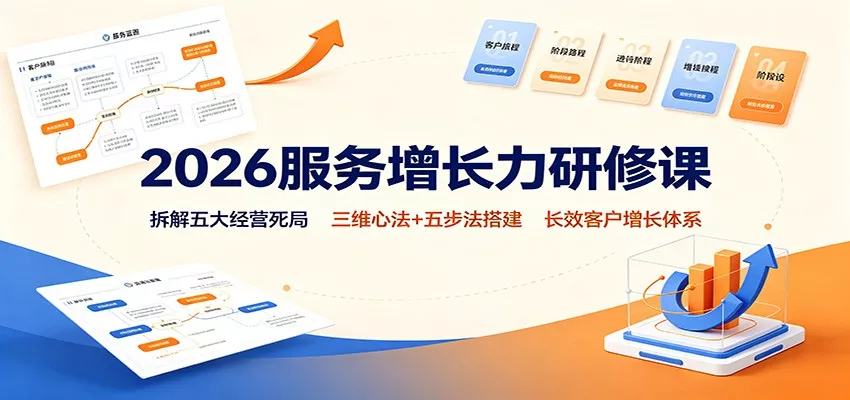 2026服务增长力研修课：拆解五大经营死局，三维心法+五步法搭建长效客户增长体系-泡泡网赚