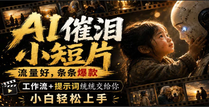 AI催泪小短片，流量好，条条爆款，工作流+提示词统统交给你，小白轻松上手-泡泡网赚
