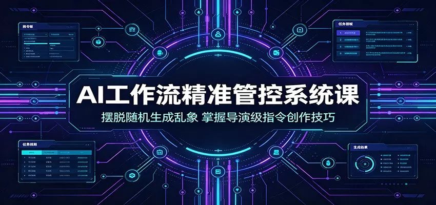 AI工作流精准管控系统课：摆脱随机生成乱象，掌握导演级指令创作技巧-泡泡网赚