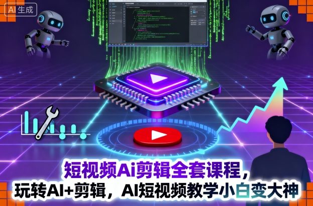 短视频Ai剪辑全套课程，玩转AI+剪辑，AI短视频教学小白变大神-泡泡网赚
