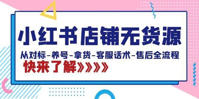 小红书店铺无货源：从对标-养号-拿货-客服话术-售后全流程(20节课)-泡泡网赚