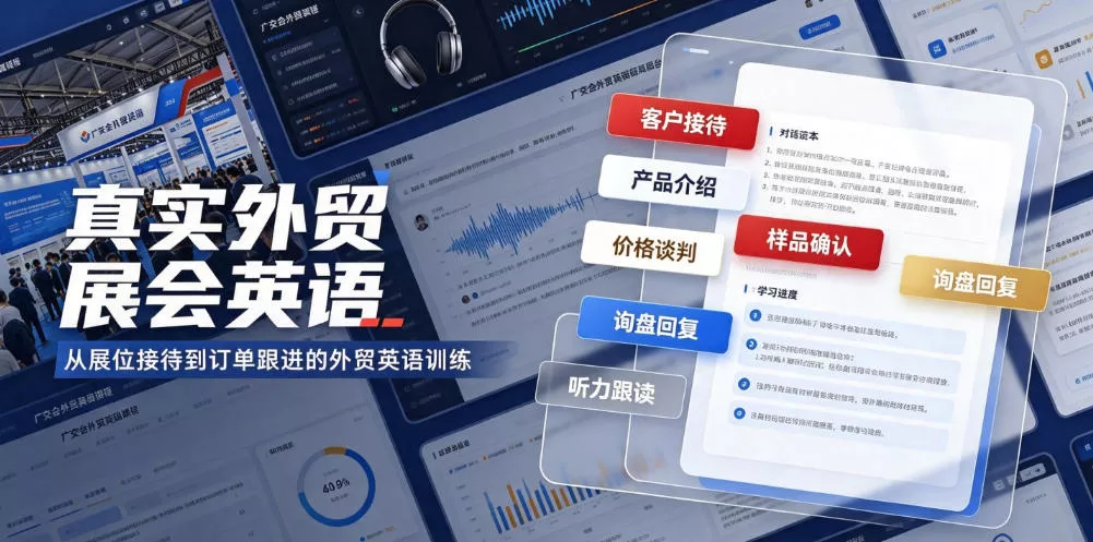 真实外贸展会英语，广交会外贸口语听力突击课程【音频】-泡泡网赚