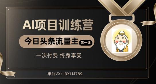 AI项目系列训练营（公众号流量主与今日头条篇）【揭秘】-泡泡网赚