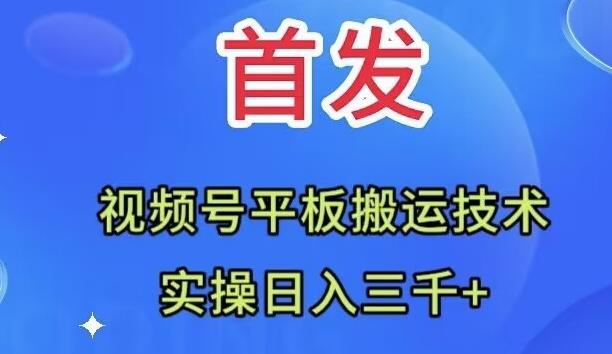 全网首发：视频号平板搬运技术，实操日入三千＋-泡泡网赚
