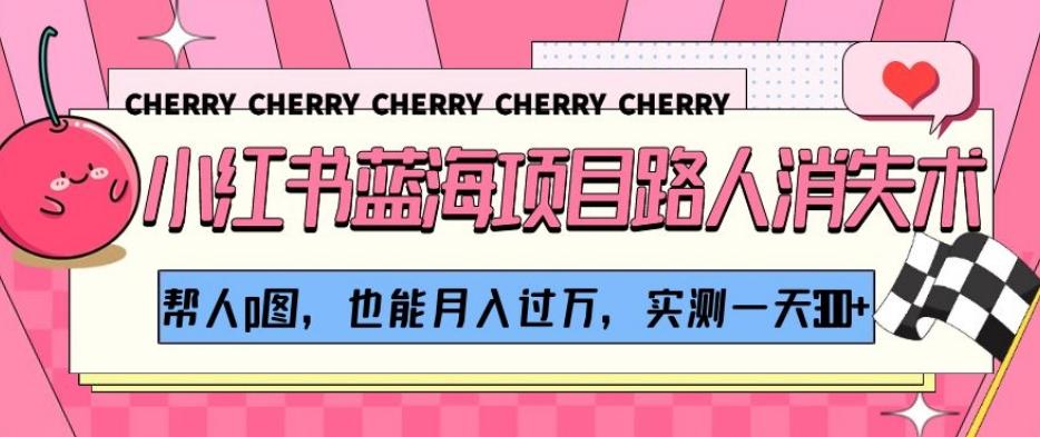 小红书蓝海项目路人消失术，帮人p图，也能月入过万，实测一天300+【揭秘】-泡泡网赚