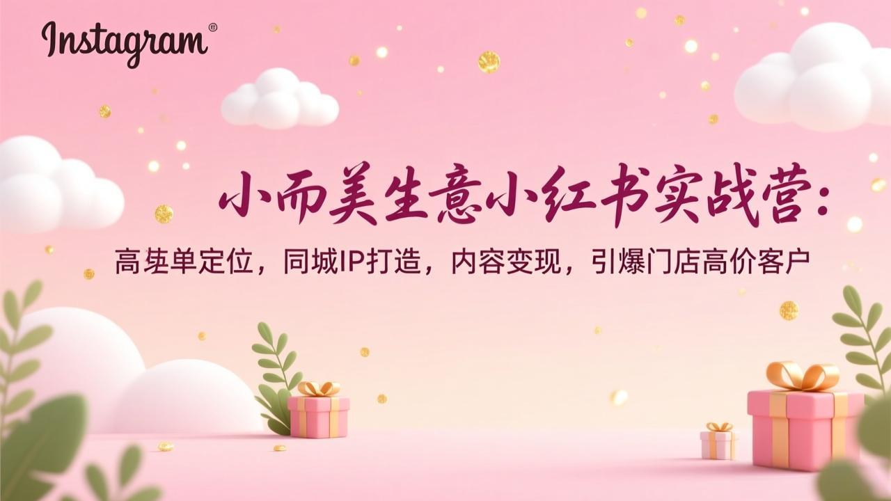 小而美生意小红书实战营：高客单定位，同城IP打造，内容变现，引爆门店高价客户-泡泡网赚