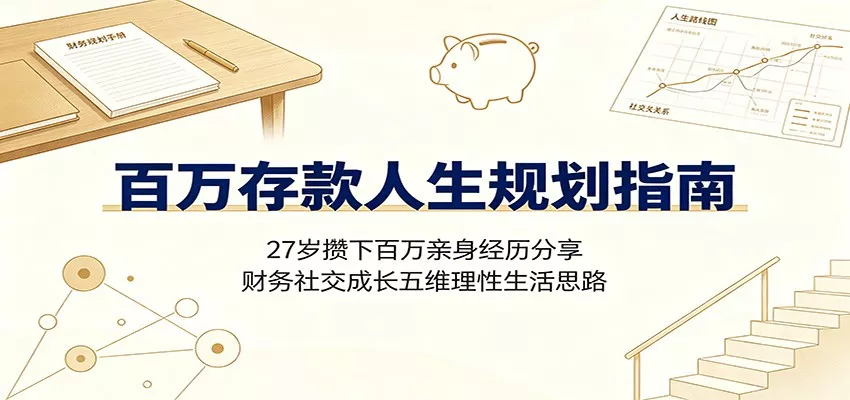 百万存款人生规划指南：27岁攒下百万亲身经历分享，财务社交成长五维理性生活思路-泡泡网赚