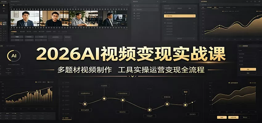 2026AI视频变现实战课：多题材视频制作，工具实操运营变现全流程-泡泡网赚